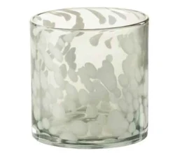 Sale * Photophore En Verre "Tache" 12Cm Gris Et Blanc