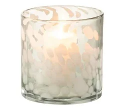 Sale * Photophore En Verre "Tache" 12Cm Gris Et Blanc