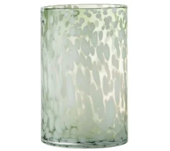 Store * Photophore En Verre "Tachete" 30Cm Vert Et Blanc