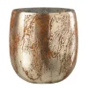 Sale * Photophore En Verre "Vintage" 16Cm Marron Et Or