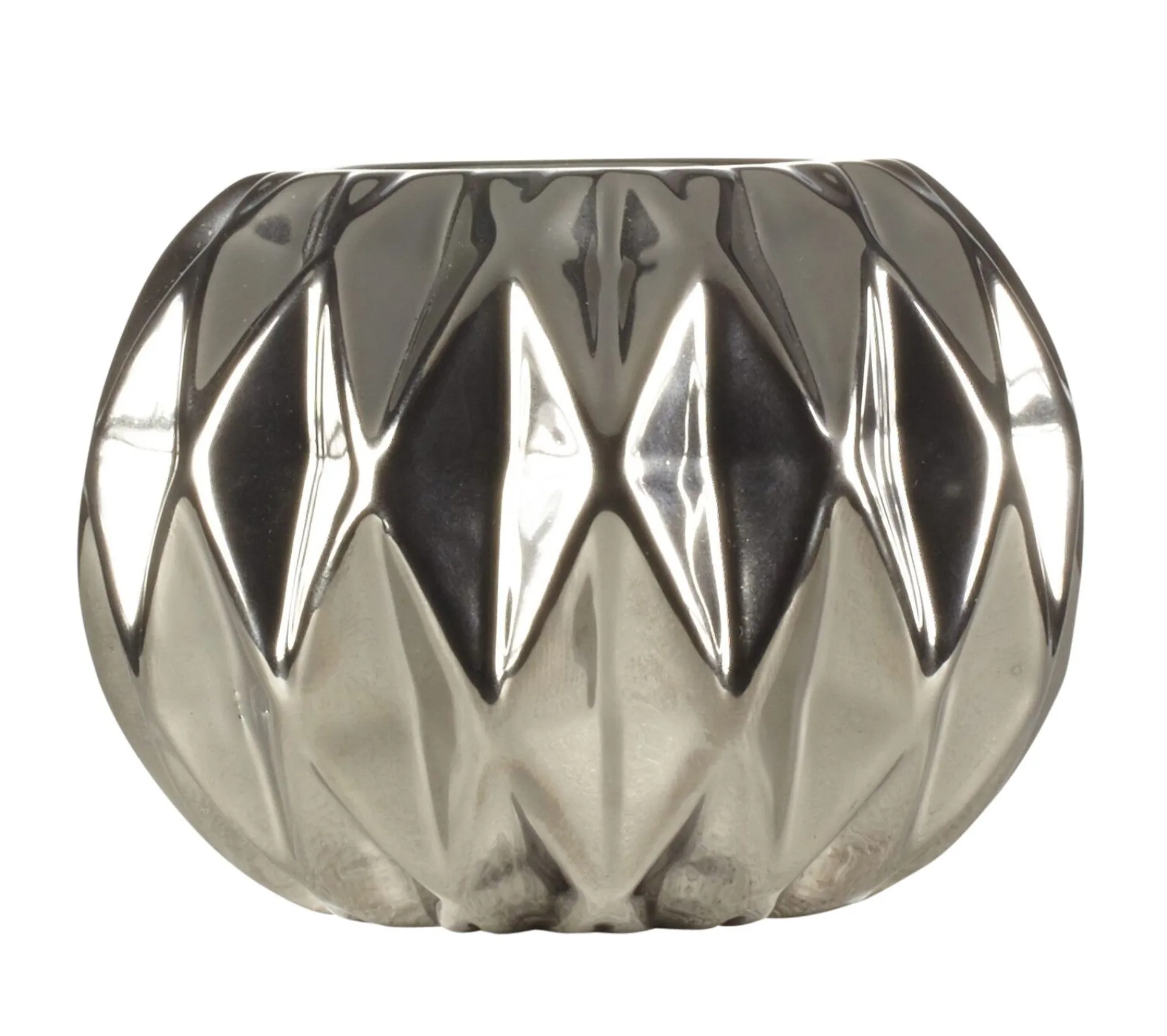 Online * Photophore H. 6,5 Cm Origami Silver