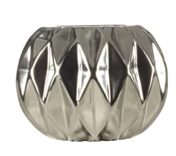 Online * Photophore H. 6,5 Cm Origami Silver