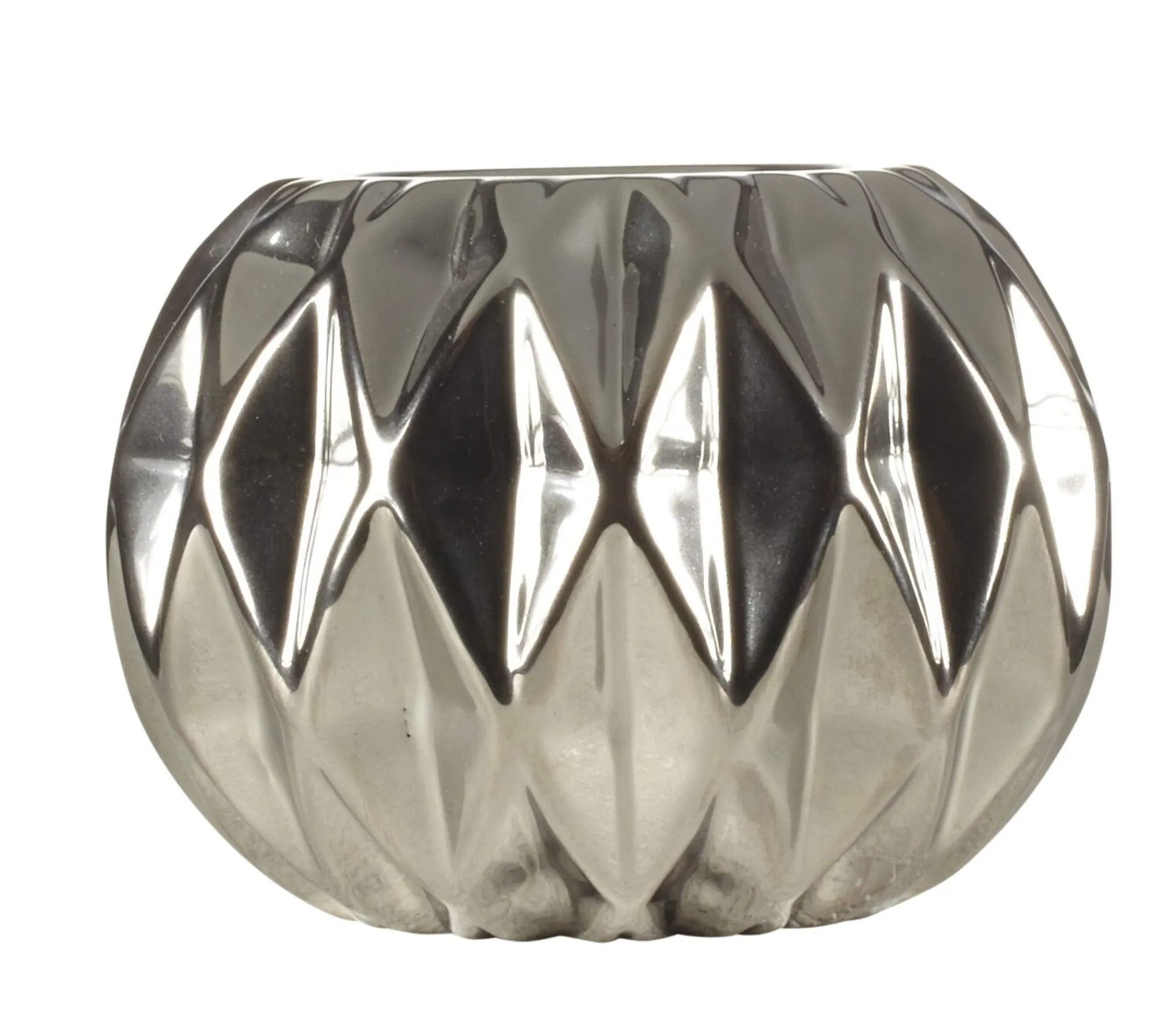 Online * Photophore H. 6,5 Cm Origami Silver