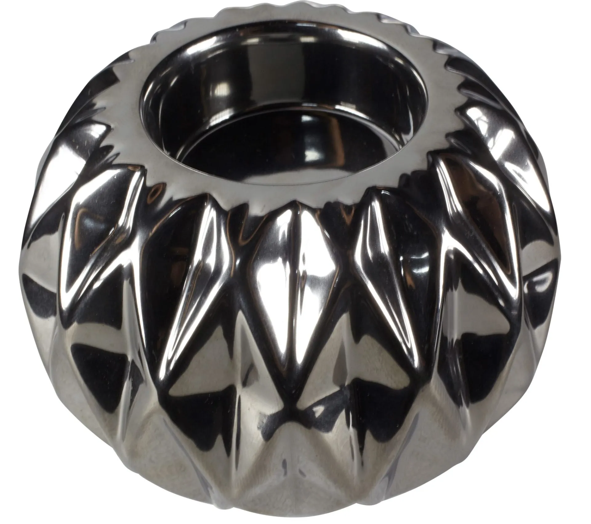 Online * Photophore H. 6,5 Cm Origami Silver