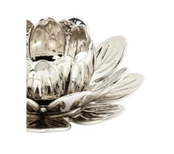 Sale * Photophore O 19,5 Cm Lotus Argente