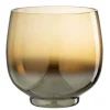 Outlet * Photophore Rond Déco "Verre Fume" 18Cm Argent