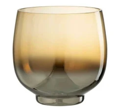 Outlet * Photophore Rond Déco "Verre Fume" 18Cm Argent