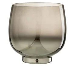 Online * Photophore Rond Déco "Verre Fume" 18Cm Gris