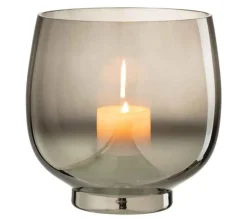 Online * Photophore Rond Déco "Verre Fume" 18Cm Gris