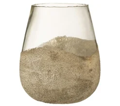 Store * Photophore Rond Design "Perles" 31Cm Or