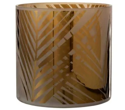 Online * Photophore Rond En Verre "Safari" 25Cm Marron