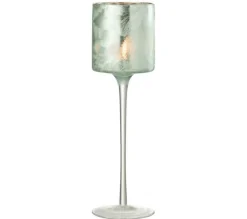 Cheap * Photophore Sur Pied "Arbre" 30Cm Vert Et Argent
