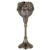 Best Sale * Photophore Sur Pied Avec Bijoux "Gilo" 24Cm Gris