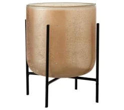 Store * Photophore Sur Pied Déco "Astor" 22Cm Ambre