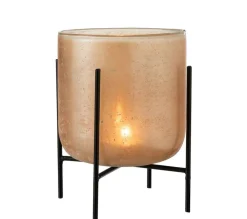 Store * Photophore Sur Pied Déco "Astor" 22Cm Ambre