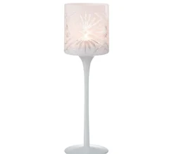 New * Photophore Sur Pied Déco "Santorini" 30Cm Blanc