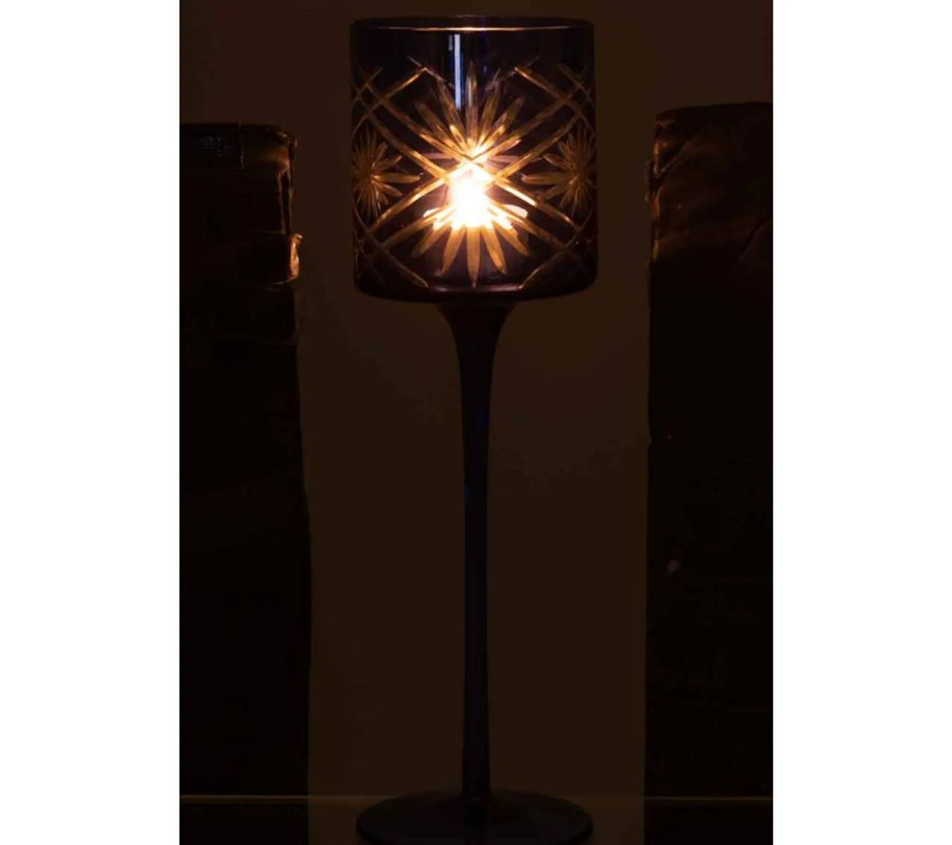 Hot * Photophore Sur Pied Déco "Santorini" 30Cm Bleu