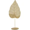 Discount * Photophore Sur Pied "Feuille Metal" 50Cm Or