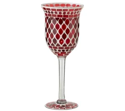 Store * Photophore Sur Pied "Mosaique" 40Cm Rouge