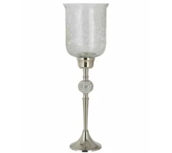 Cheap * Photophore Sur Pied "Sphere Diamant" 55Cm Argent