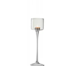 Cheap * Photophore Sur Pied "Verre" 33Cm Transparent
