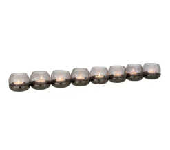 Store * Photophore Verre Craquele "8 Boules" 71Cm Noir