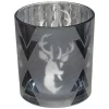 Store * Photophore Verre Cylindre "Bois" 8Cm Argent