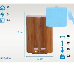 Online PURLINE Diffuseur D'Aromes Par Ultrasons 12W Avec Led En Bambou Brun
