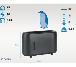 Sale PURLINE Diffuseur D'Aromes A Ultrasons Avec Effet De Flamme En Noir
