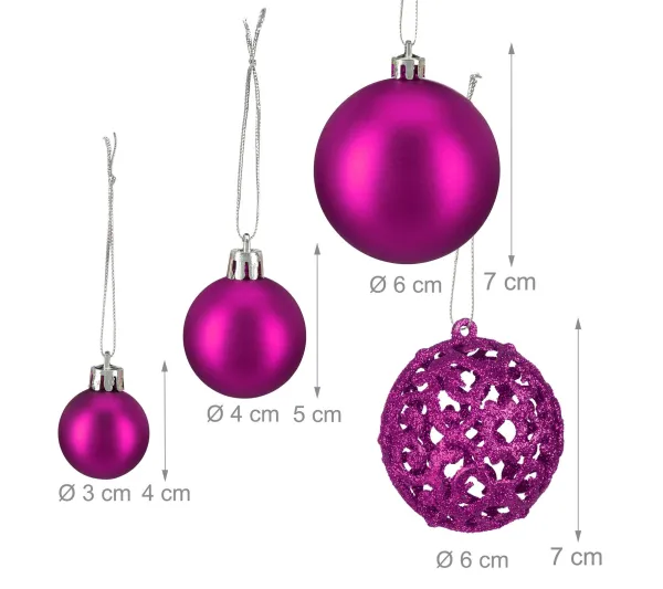 RELAXDAYS Guirlande Et Boule De Sapin^ Boules De Noël En Lot De 50