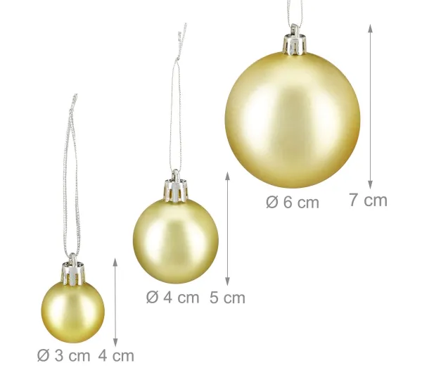 RELAXDAYS Guirlande Et Boule De Sapin^ Lot De 100 Boules De Noël
