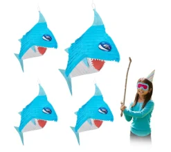 RELAXDAYS Anniversaire Et Autres Fêtes^ Pi Ata Requin En Lot De 4
