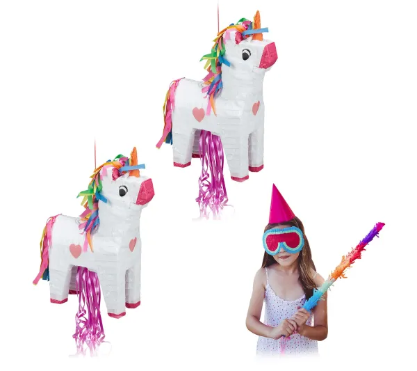RELAXDAYS Anniversaire Et Autres Fêtes^ Pinata Licorne En Lot De 2
