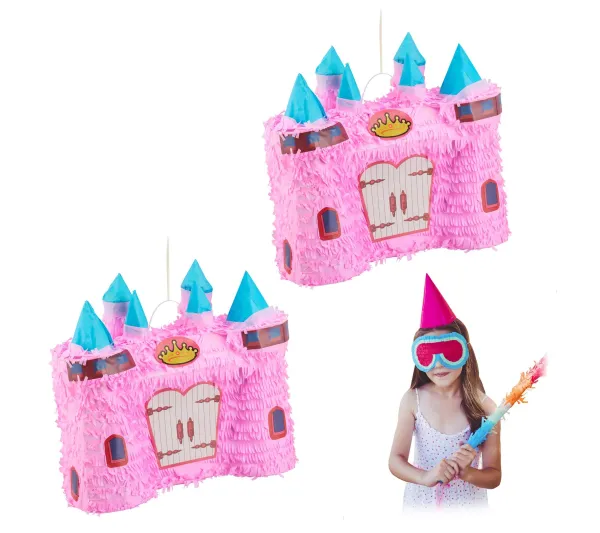 RELAXDAYS Anniversaire Et Autres Fêtes^ Pinata Princesse Ch Teau En Lot De 2