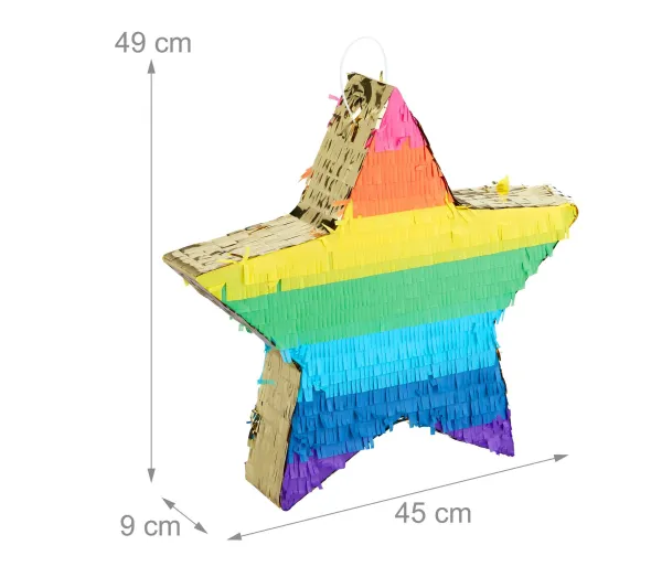 RELAXDAYS Anniversaire Et Autres Fêtes^ Pinata Toile Multicolore-Dore Lot De 3