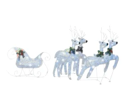Sale * Renne Et Traineau De Décoration Noël 100 Led Exterieur Argente