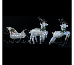 Sale * Renne Et Traineau De Décoration Noël 100 Led Exterieur Argente