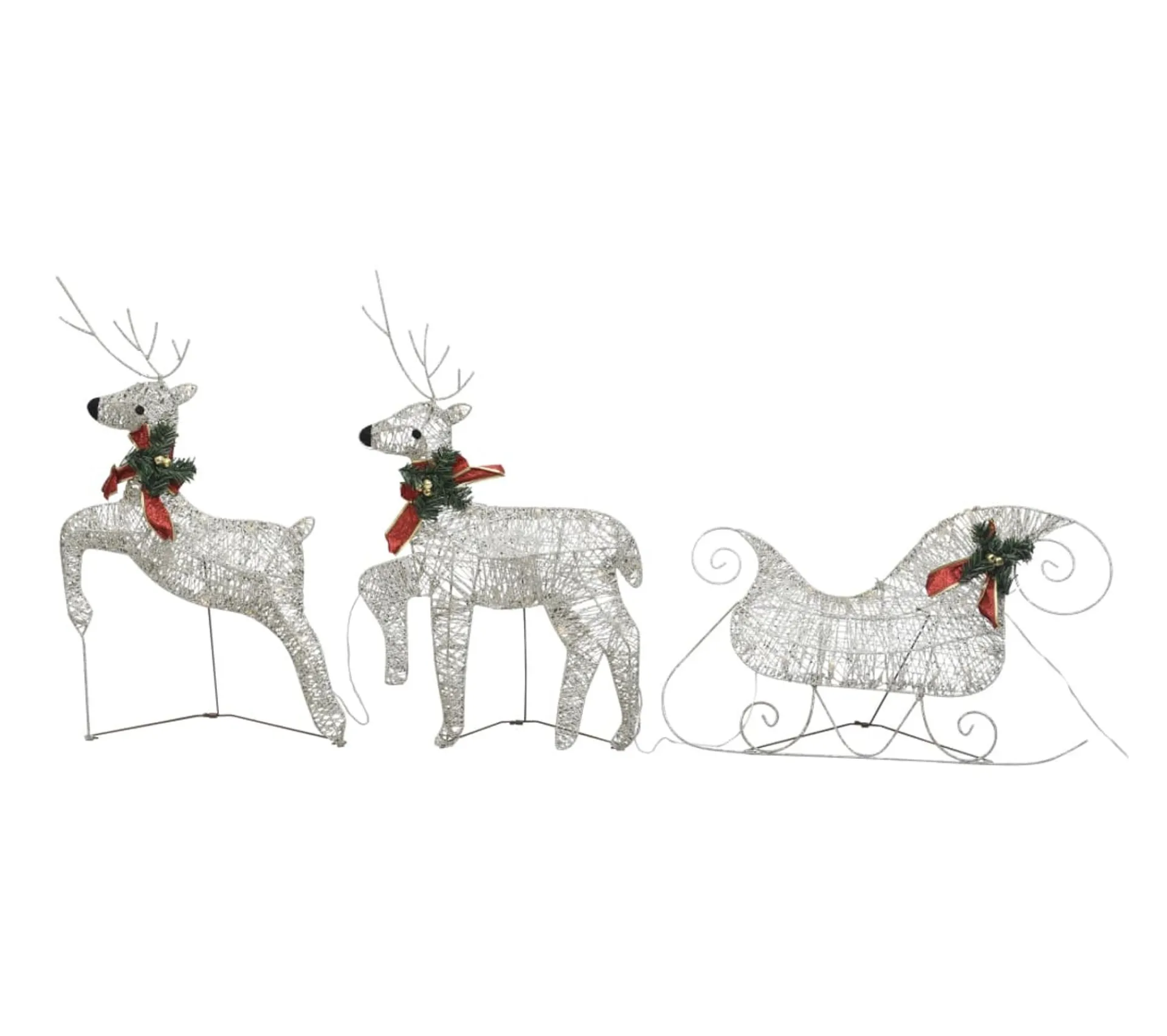New * Renne Et Traineau De Décoration De Noël 60 Led Exterieur Dore