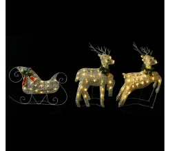 Cheap * Renne Et Traineau De Décoration De Noël 100 Led Exterieur Dore