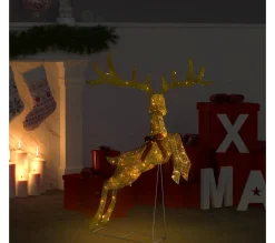 Store * Renne Volant De Décoration De Noël 120 Led Dore Blanc Chaud