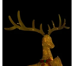 Store * Renne Volant De Décoration De Noël 120 Led Dore Blanc Chaud