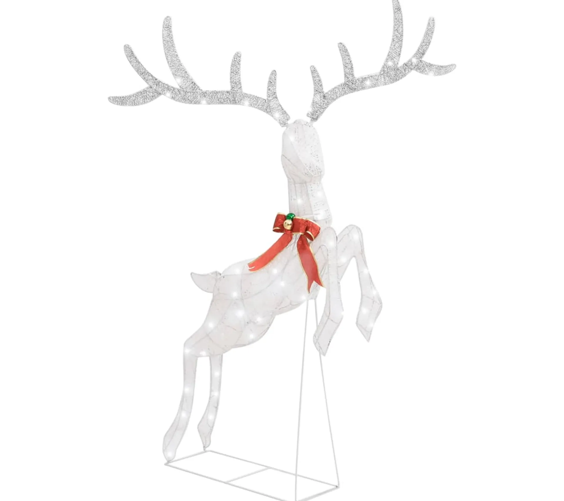New * Renne Volant De Décoration De Noël 120 Led Argente Blanc Froid