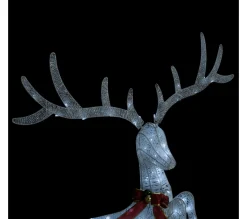 New * Renne Volant De Décoration De Noël 120 Led Argente Blanc Froid