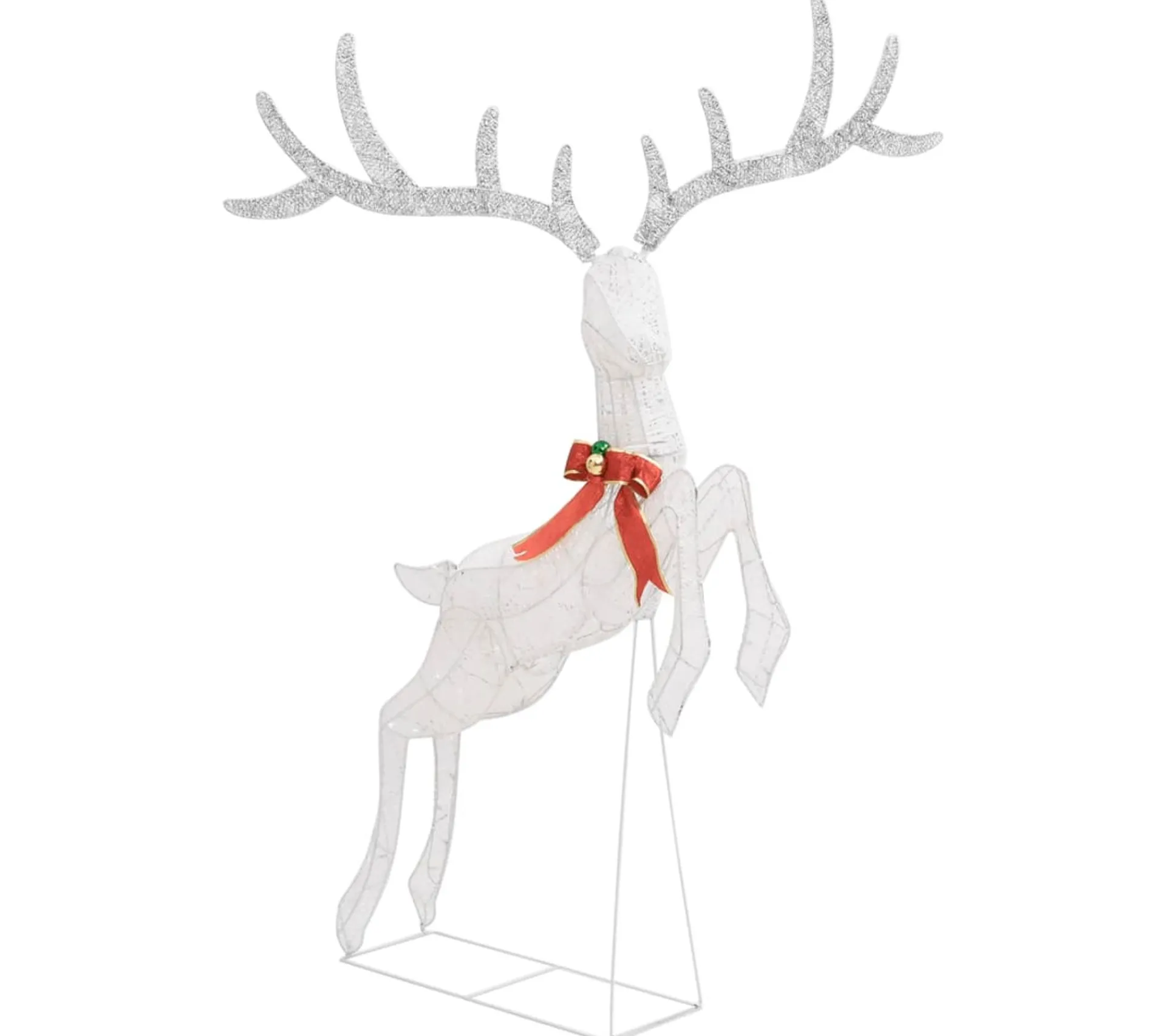 New * Renne Volant De Décoration De Noël 120 Led Argente Blanc Froid