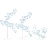 Hot * Renne/Traineaux Noël Volant Acrylique 260X21X87 Cm Blanc Froid