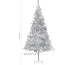 * Sapin Et Accessoire^Sapin De Noël Artificiel Avec Support Argente 215 Cm Pet