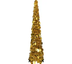 * Sapin Et Accessoire^Sapin De Noël Artificiel Escamotable Dore 129 Cm Pet