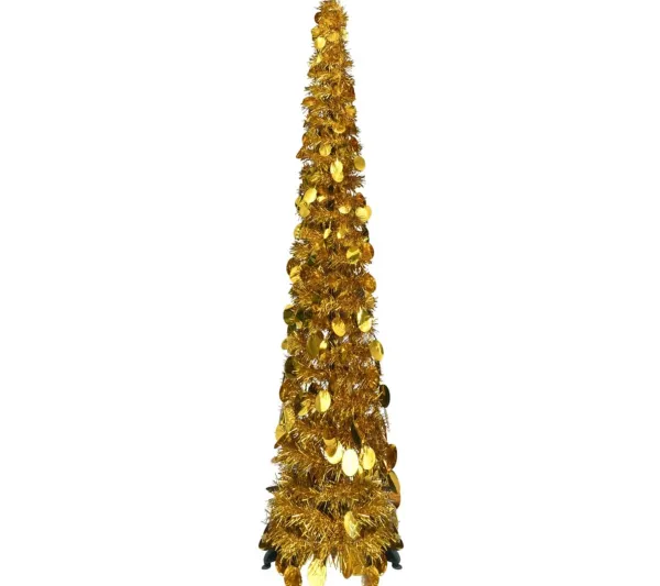 * Sapin Et Accessoire^Sapin De Noël Artificiel Escamotable Dore 129 Cm Pet