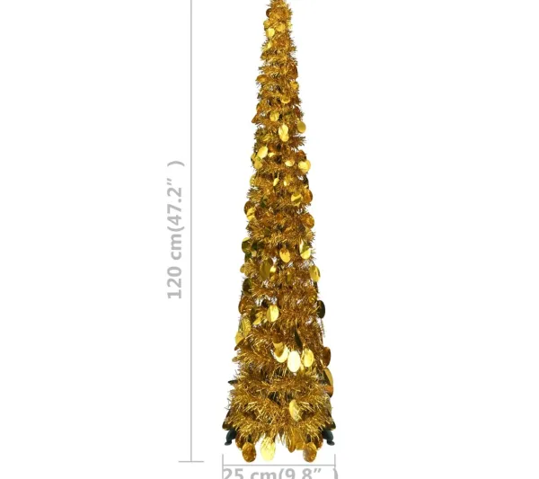 * Sapin Et Accessoire^Sapin De Noël Artificiel Escamotable Dore 129 Cm Pet