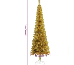 * Sapin Et Accessoire^Sapin De Noël Troit Dore 150 Cm